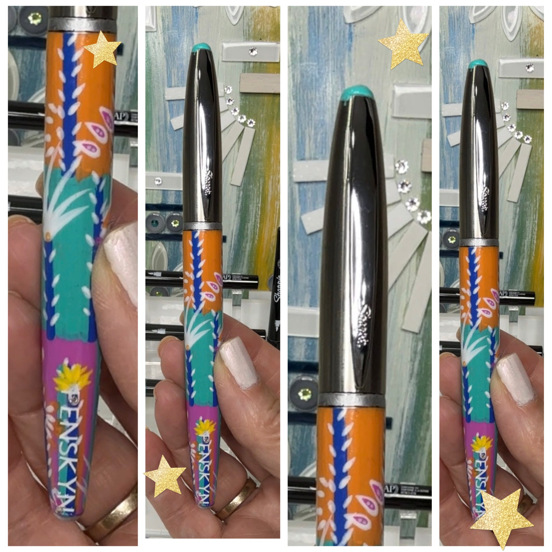 The Tropicana: Hand-Painted Luxury Stainless Steel Sturdy Pen