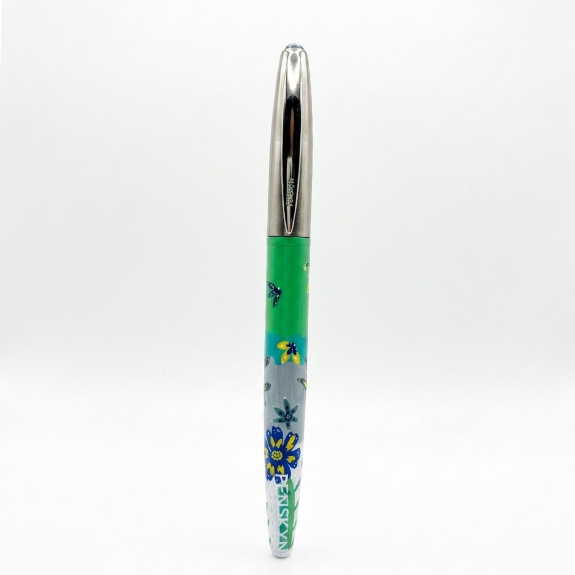 Blue Velvet Blossom Hand Painted Luxury Pen