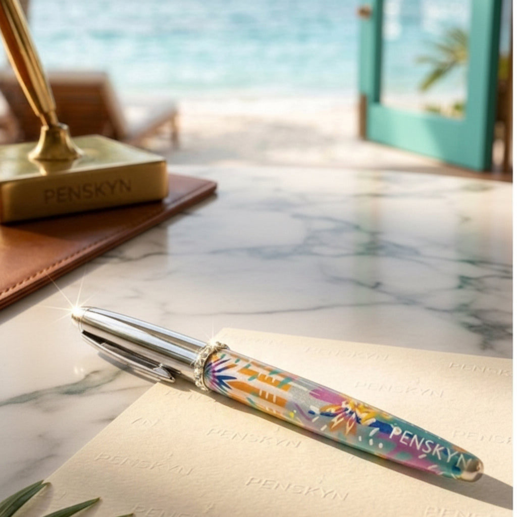 The Tropicana: Hand-Painted Luxury Stainless Steel Sturdy Pen