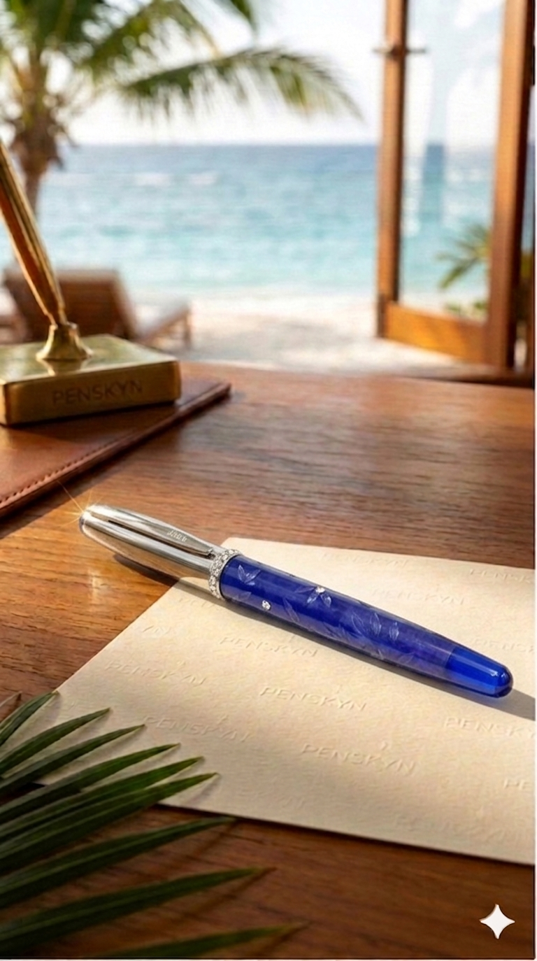 The Tropicana Royale: Hand-Painted Luxury Stainless Steel Sturdy Pen