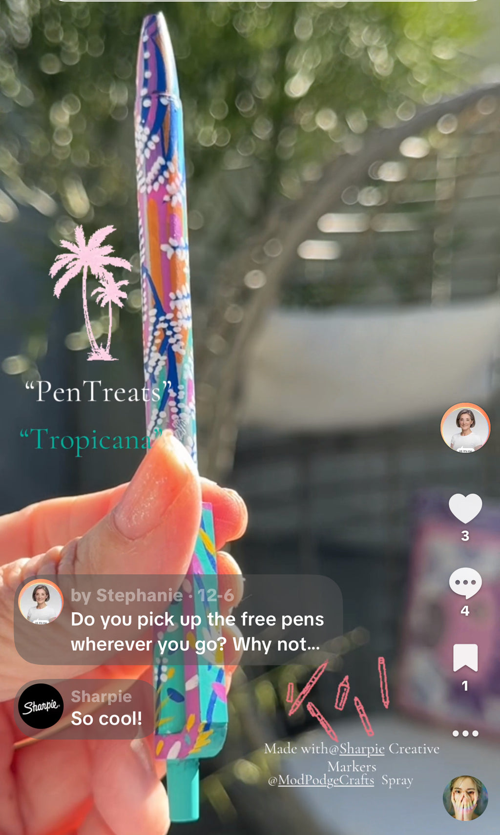 The Tropicana Royale: Hand-Painted Luxury Stainless Steel Sturdy Pen